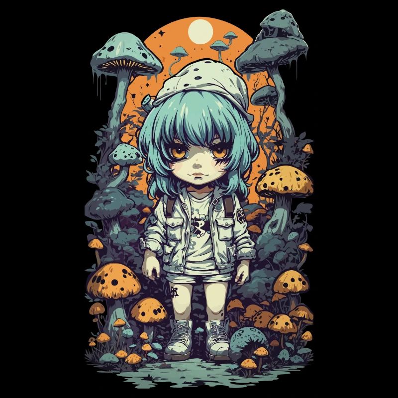 Anime Gothic Mushrooms Nature Magic Design