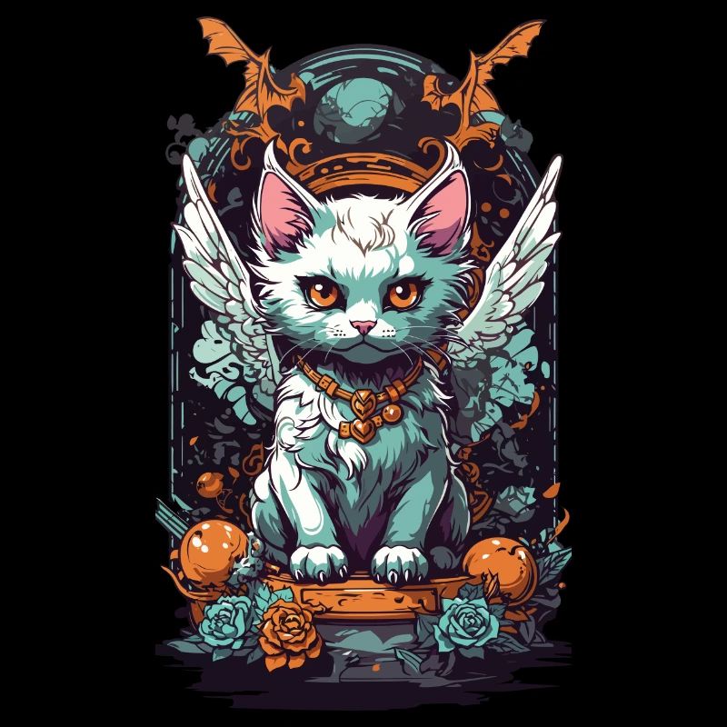 Occulte chat gothique Vintage Design amoureux