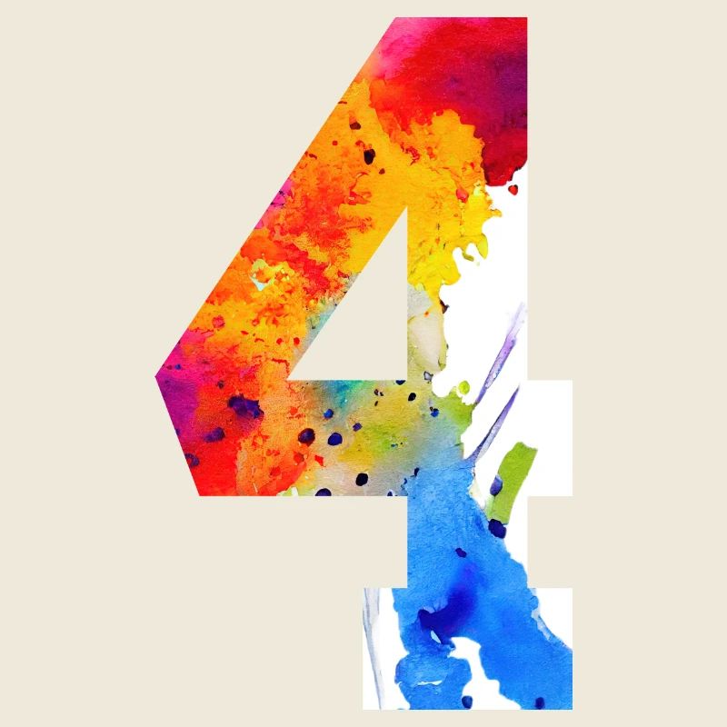 NUMMER 4 JAHRE 4. GEBURTSTAG