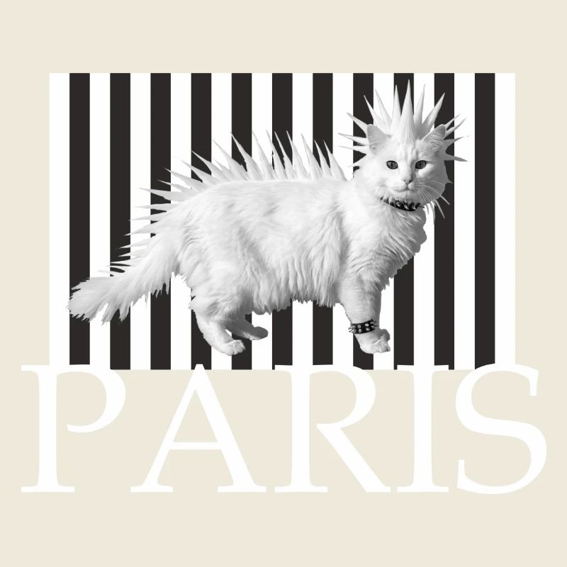 Paris Mohawk Punk Cat en rayures
