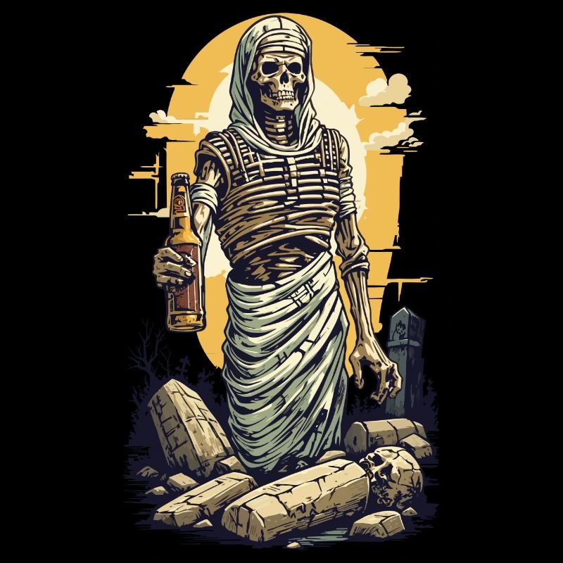 Thirsty Mummy bière Halloween Pharaon Design