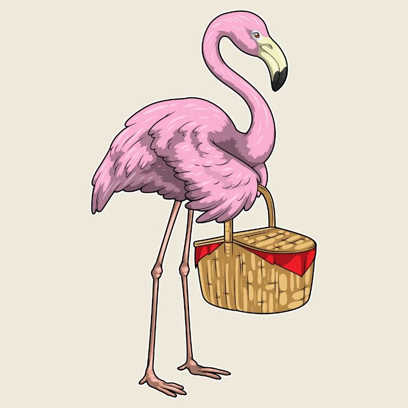 Flamingo Picnic Basket