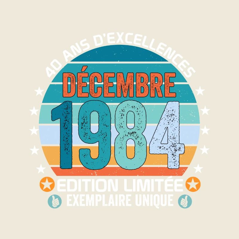 40e anniversaire Décembre 1984 idée Cadeau 40 ans