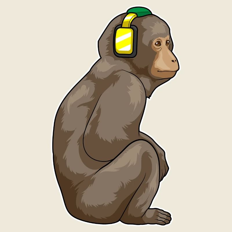 Affe Kopfhörer Musik