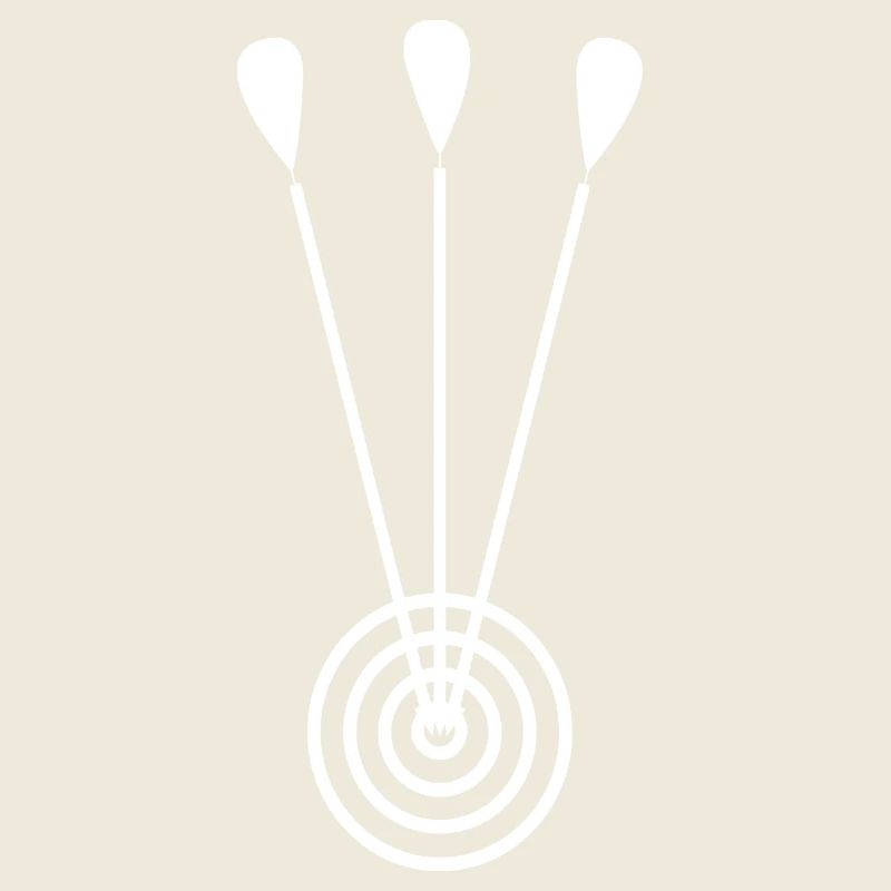Motif with dartboard and darts Attention darts