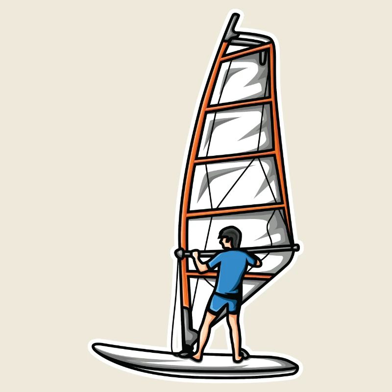 Funny windsurfer boy