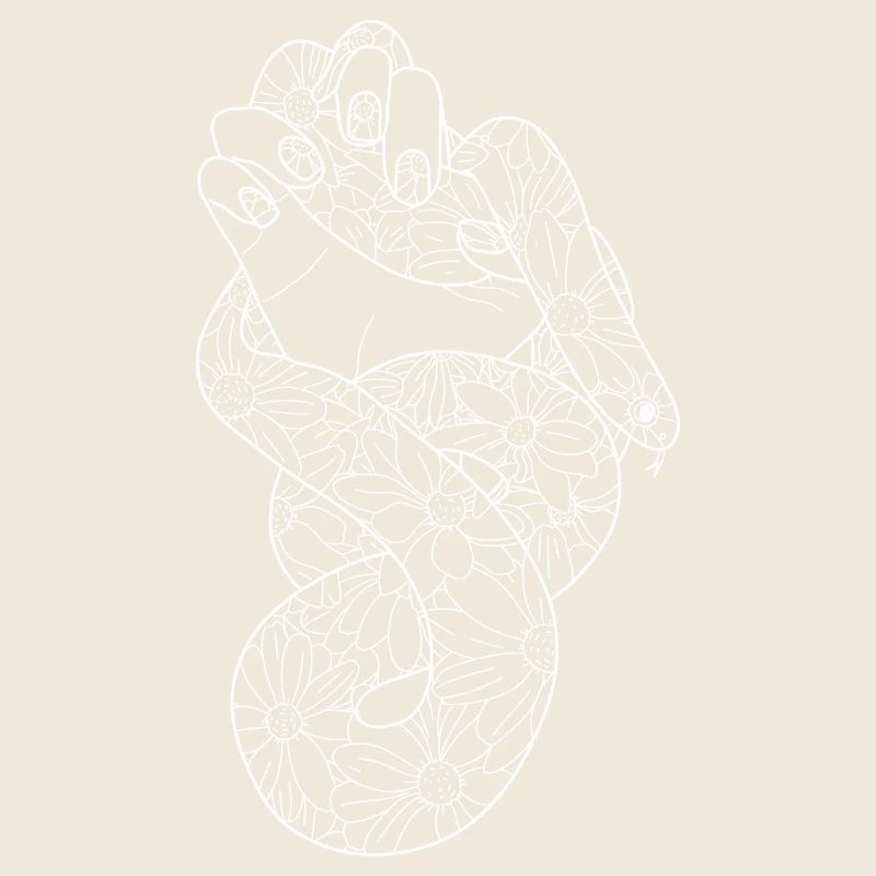 Die Hand einer Frau hält eine Blumenschlange