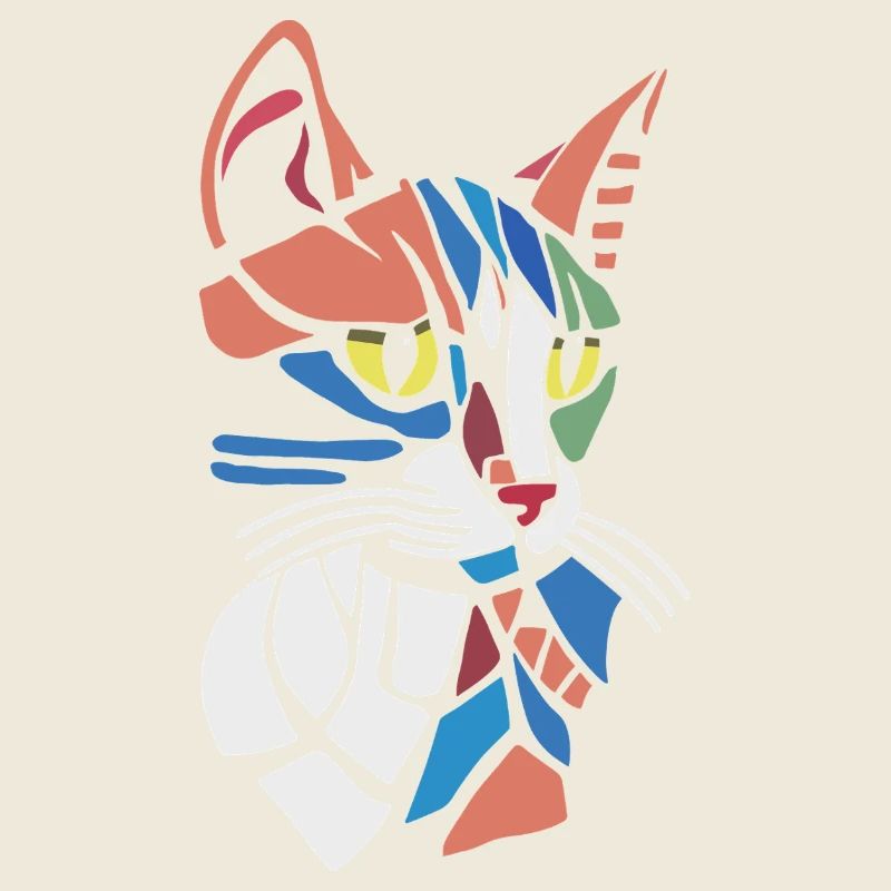 Abstract Geometric Cat Lover