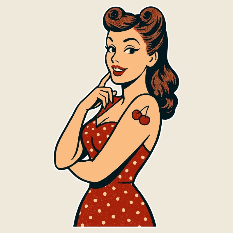 Rockabilly Pin-Up Victory Rolls Retro Gift