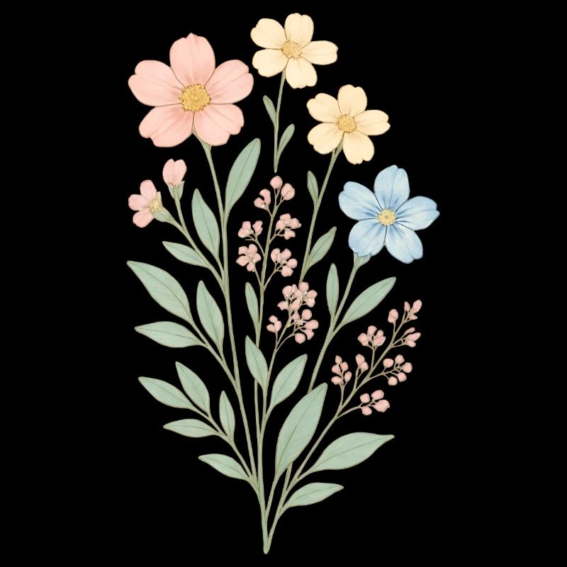 Pastellblüten Aquarellstil