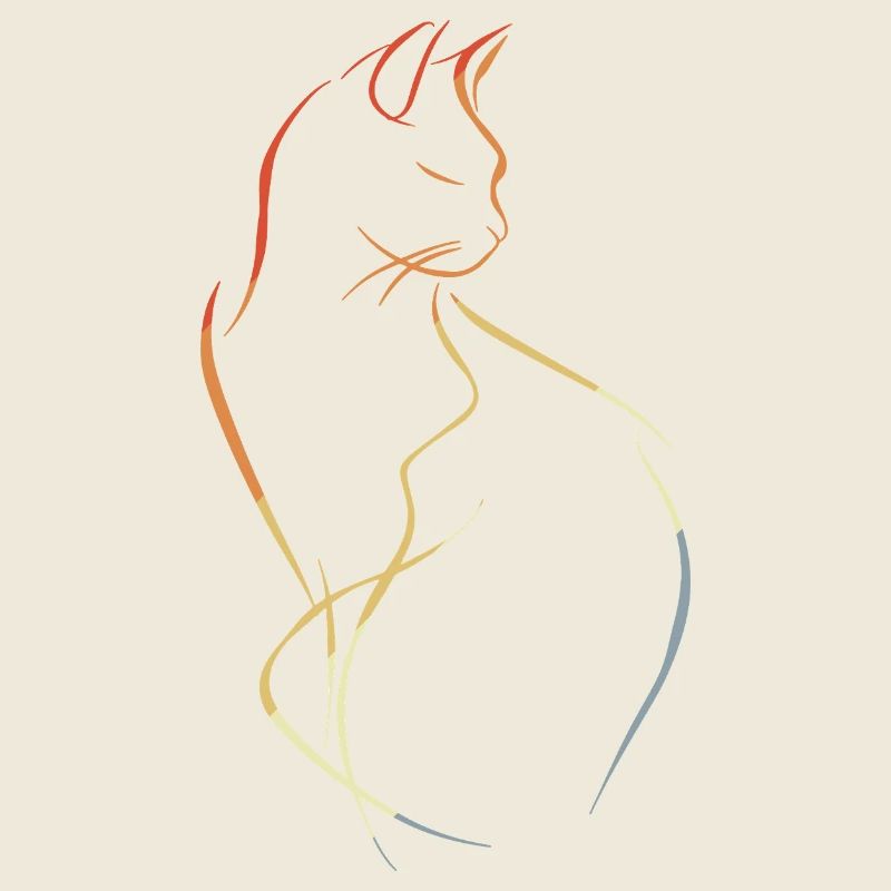 Dessin de chat vintage