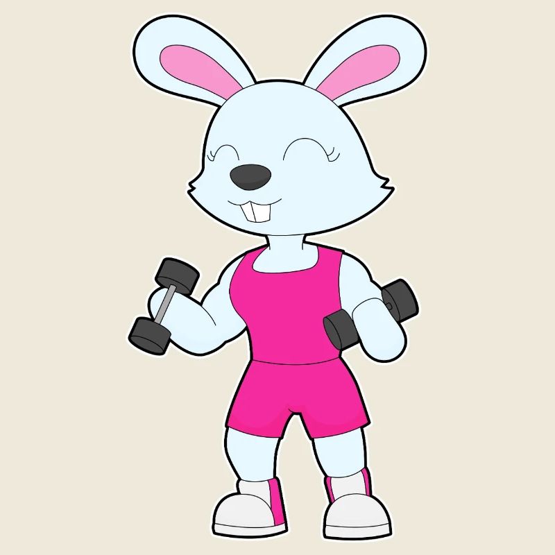 Bunny Bodybuilder Dumbbells Bodybuilding