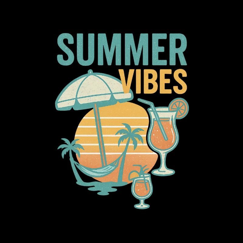 Plage estivale et motif de boisson