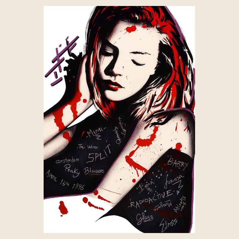 Artistic expression of a rebellious young woman