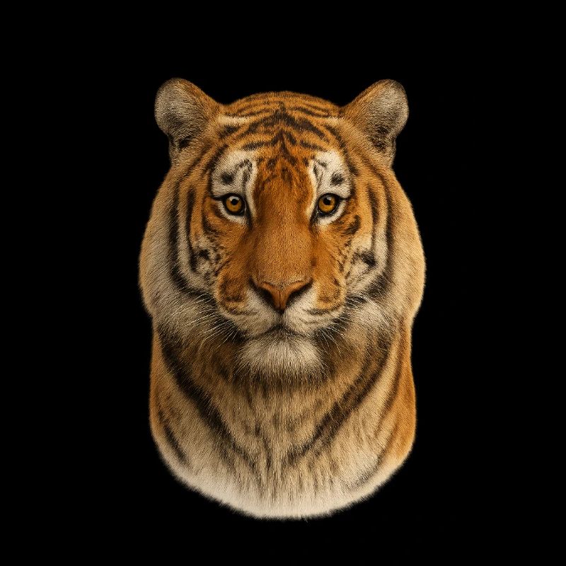 Realistischer Tigerkopf – Wildes Tierdesign