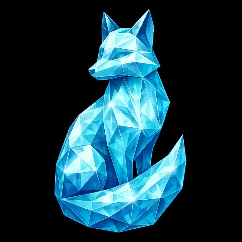 Renard en diamant - Design animalier à l’aspect pierre précieuse