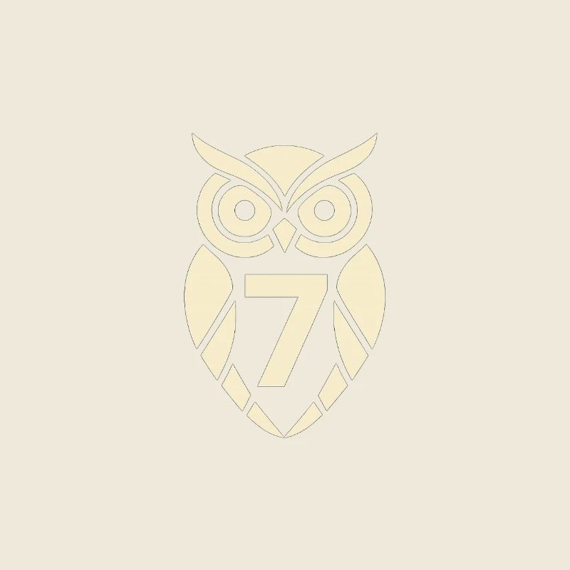 Minimalistische Eule mit Nummer Sieben Design