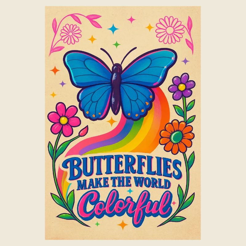 Papillon Couleur Monde Motif