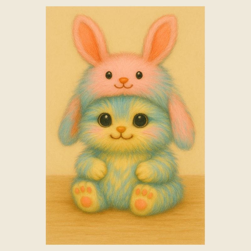 Pastel Plush Bunny Duo