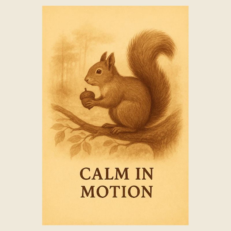 Calm in motion squirrel sepia