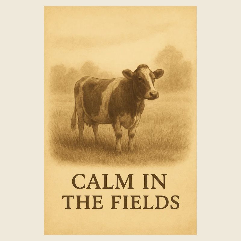 Vache vintage Calm in the Fields