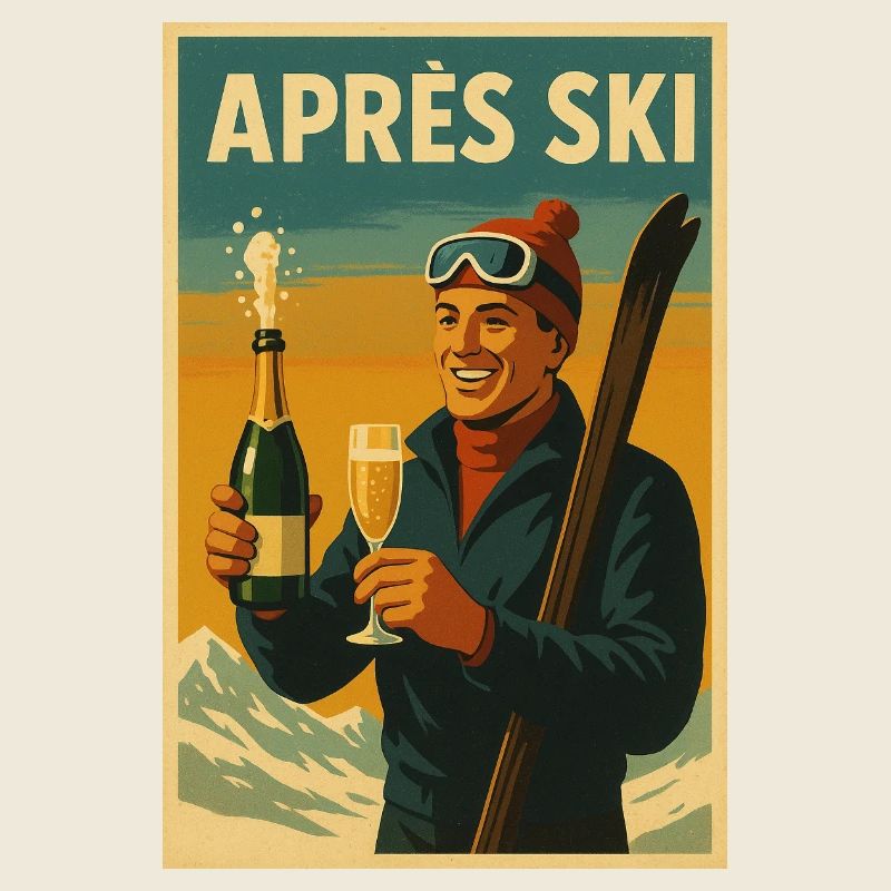 Après Ski Vintage Feier Poster