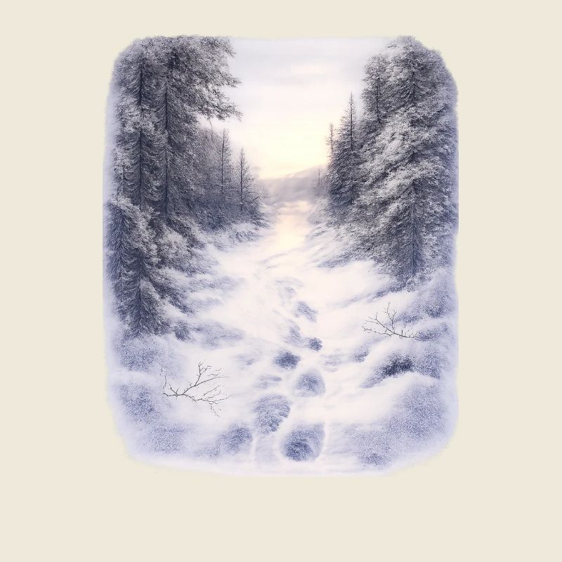 Chemin forestier d’hiver dans la magie de la neige