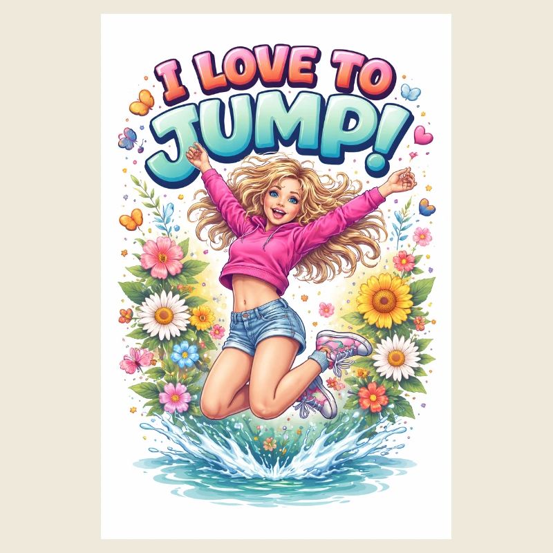 Ich liebe es, florale Freude zu springen