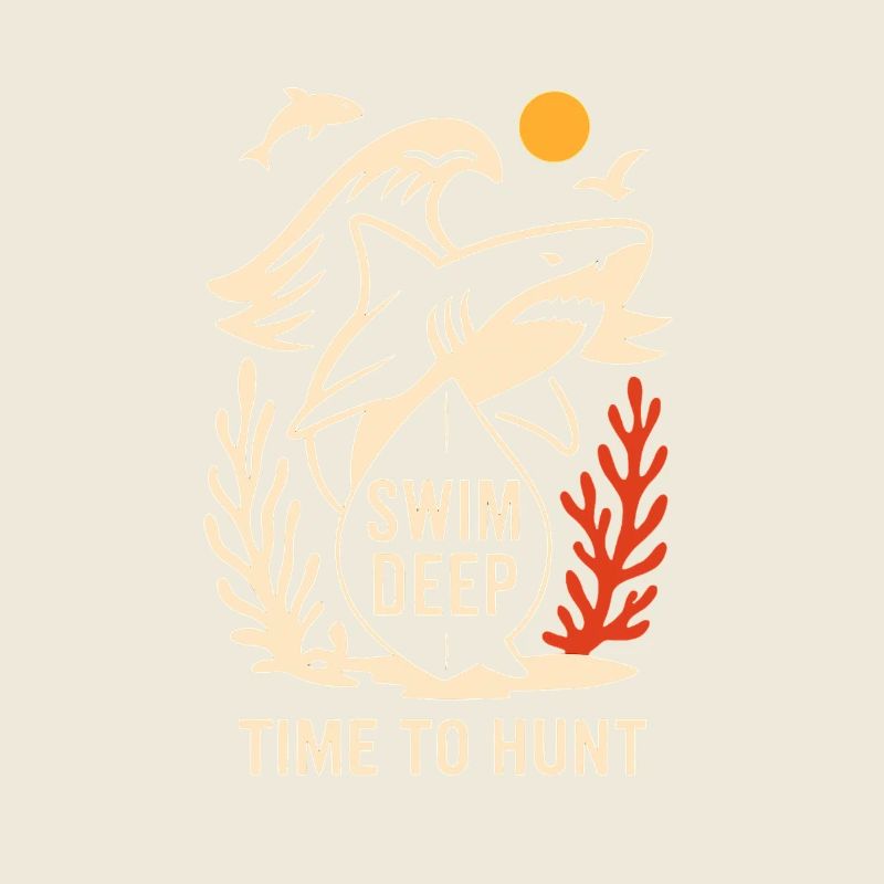 Deep Hunting Underwater Shark Scene