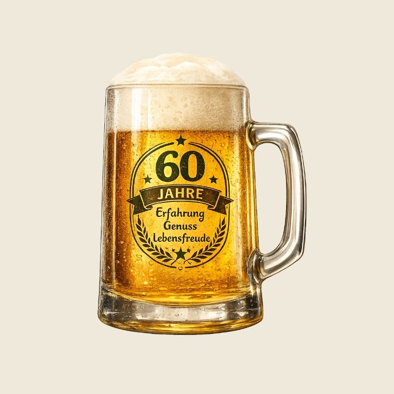 60 Jahre Genuss Bierglas
