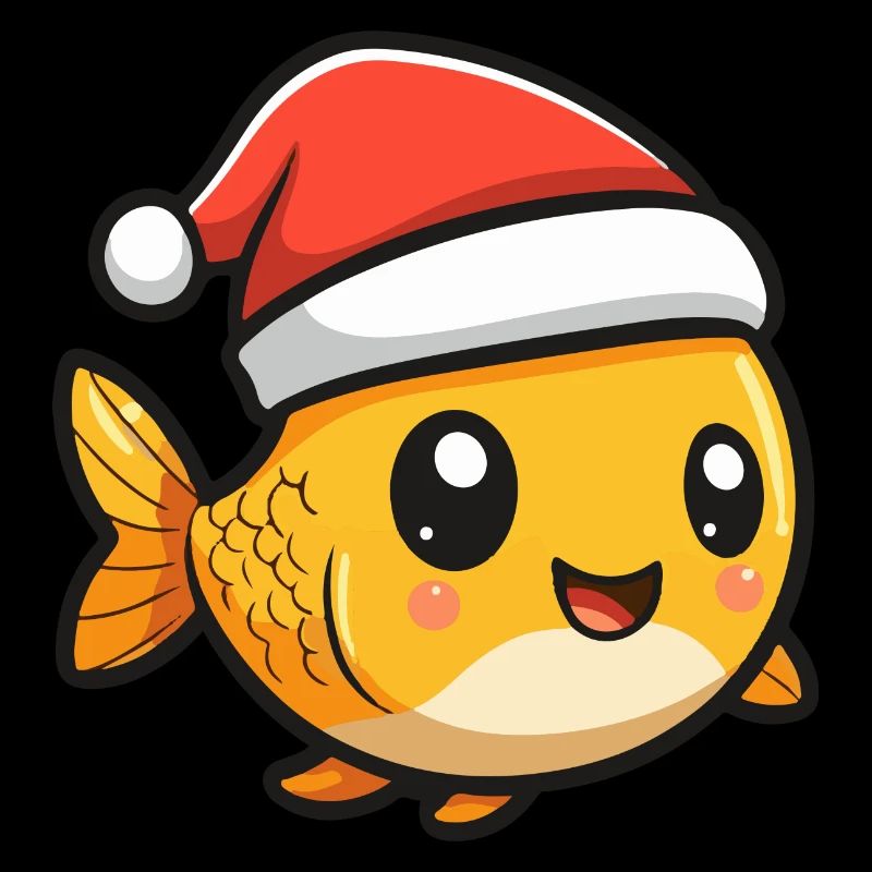 Poisson rouge Noël mignon