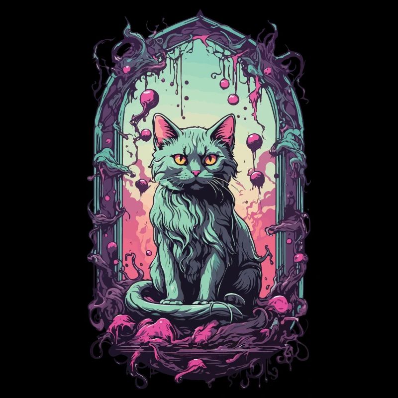 Gothic Halloween Katzen Unterwelt Monster Design