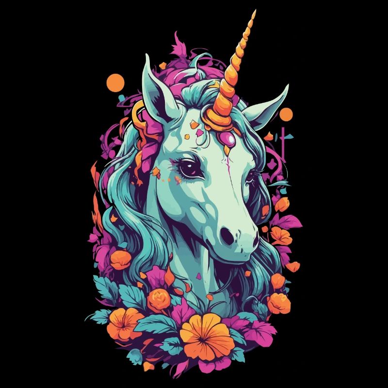 Magisches Einhorn in Pastell Regenbogenfarben