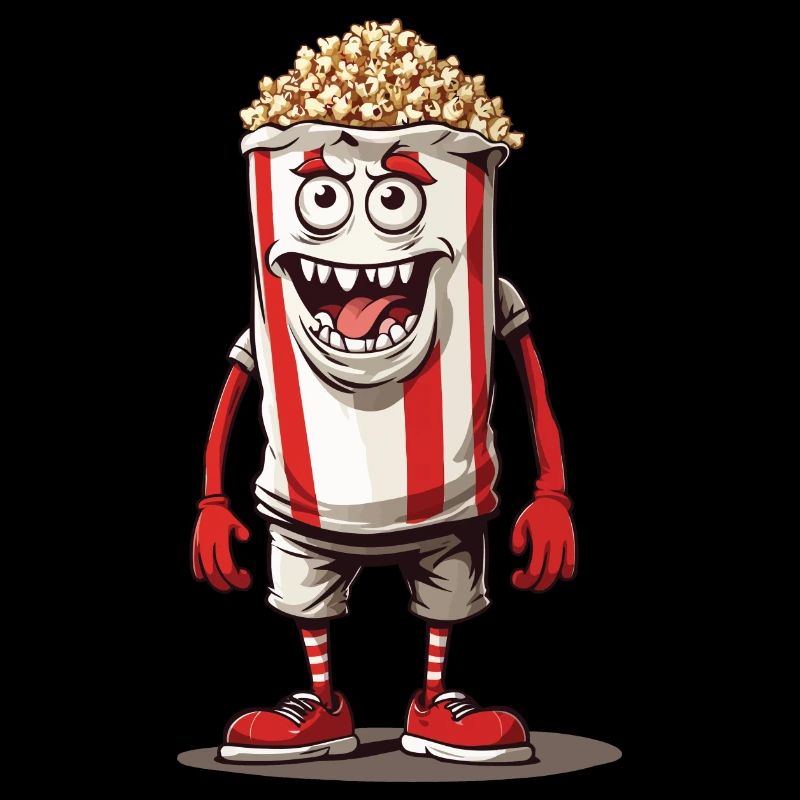 Lustiges Popcorn Monster Halloween Design