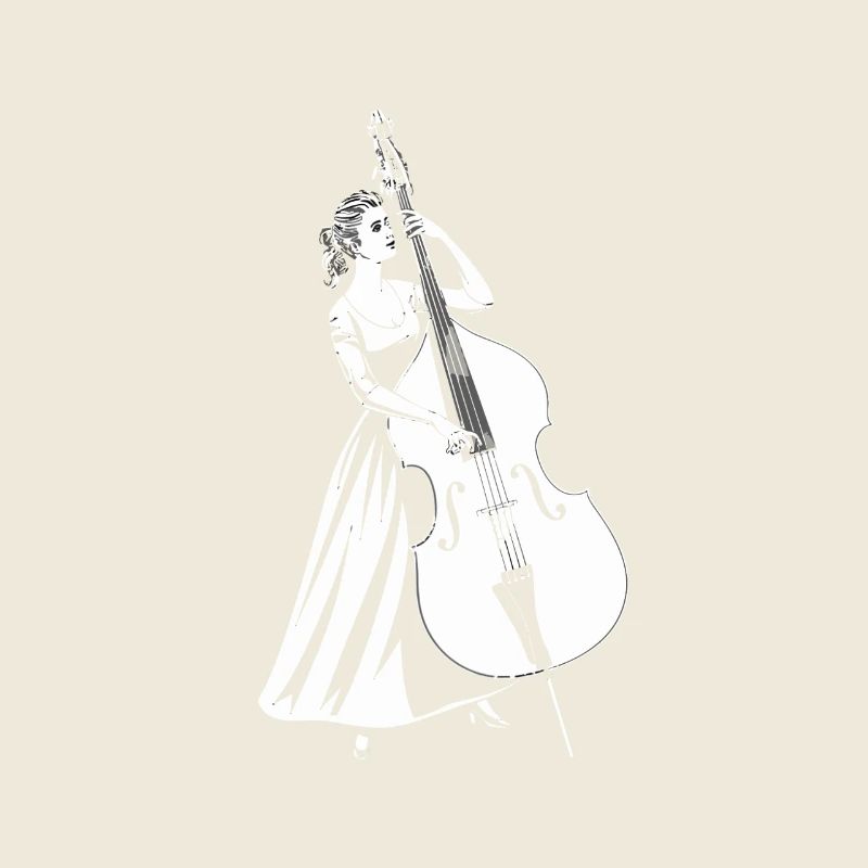 Elegante Kontrabassistin Kontrabass