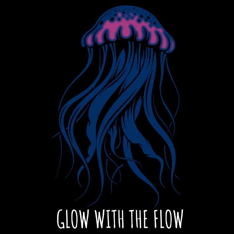 Glow With The Flow, Qualle mit Tentakeln, Spruch