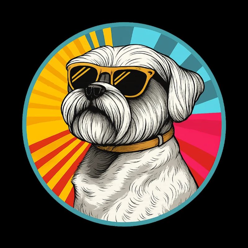 Sunburst Pup with Retro Sunglasses