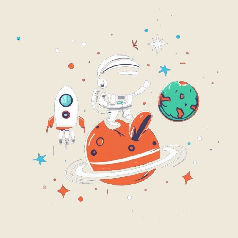 Astronaut on Orange Planet Space Adventure