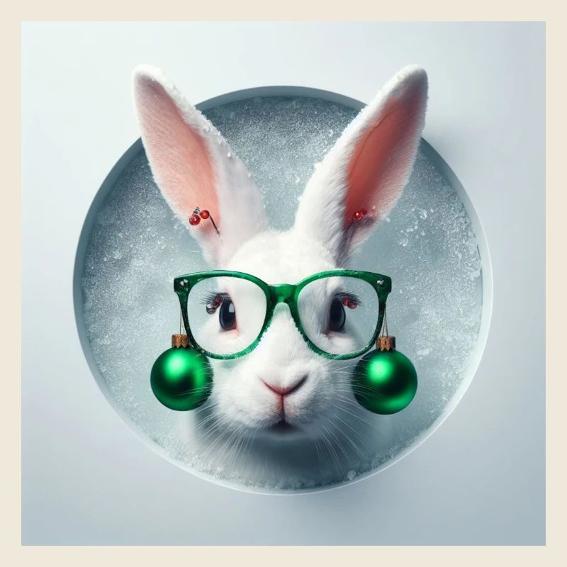 Osterhase mit grüner Weihnachtsdeko