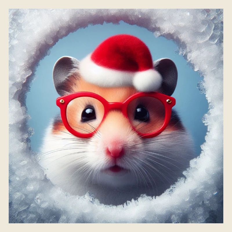 Hamster as Santa Claus
