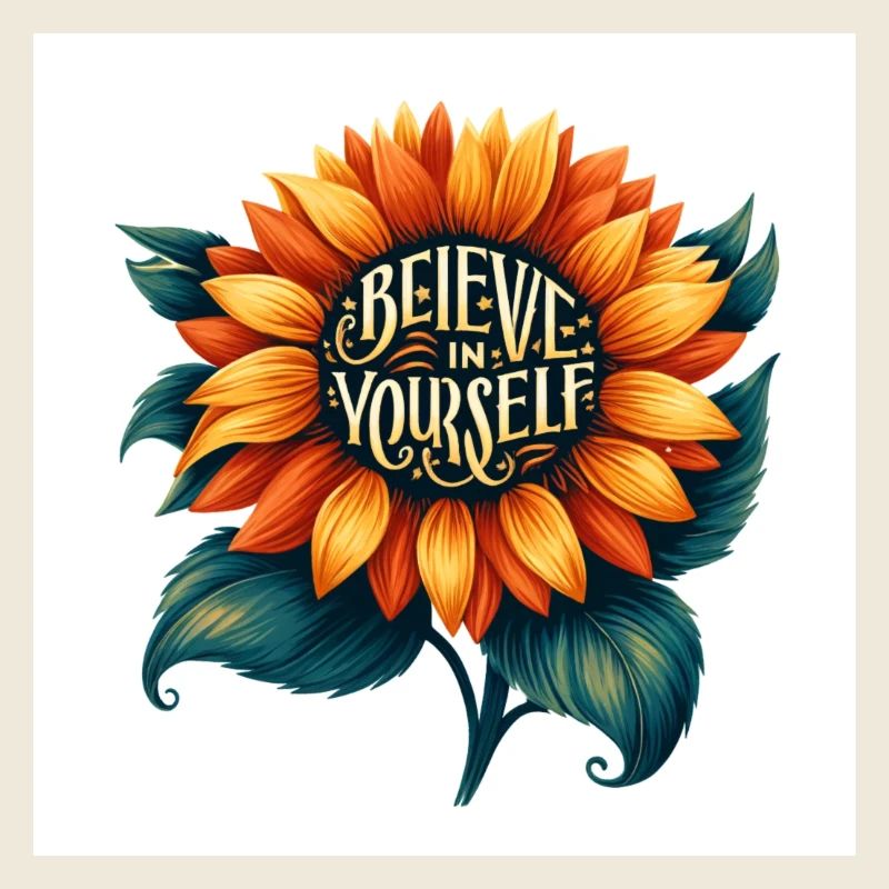 Believe in Yourself Sunflower Design