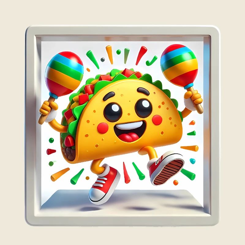 Dancing Taco with Maracas Fun Design