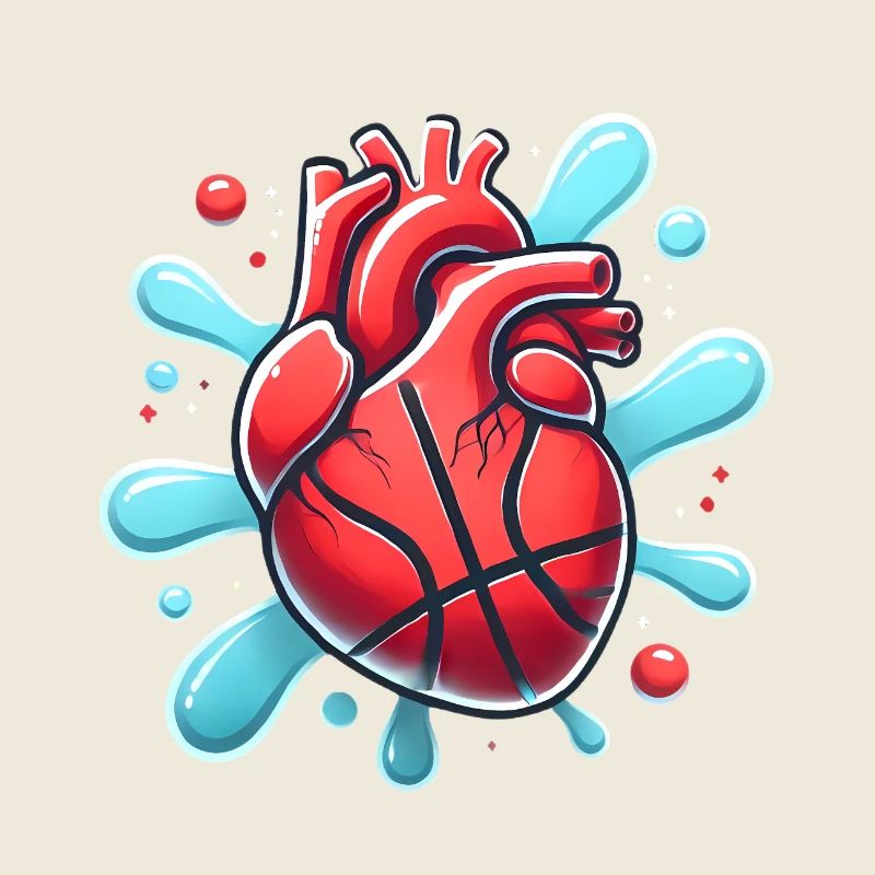 Coeur Basketball Splash Graphique