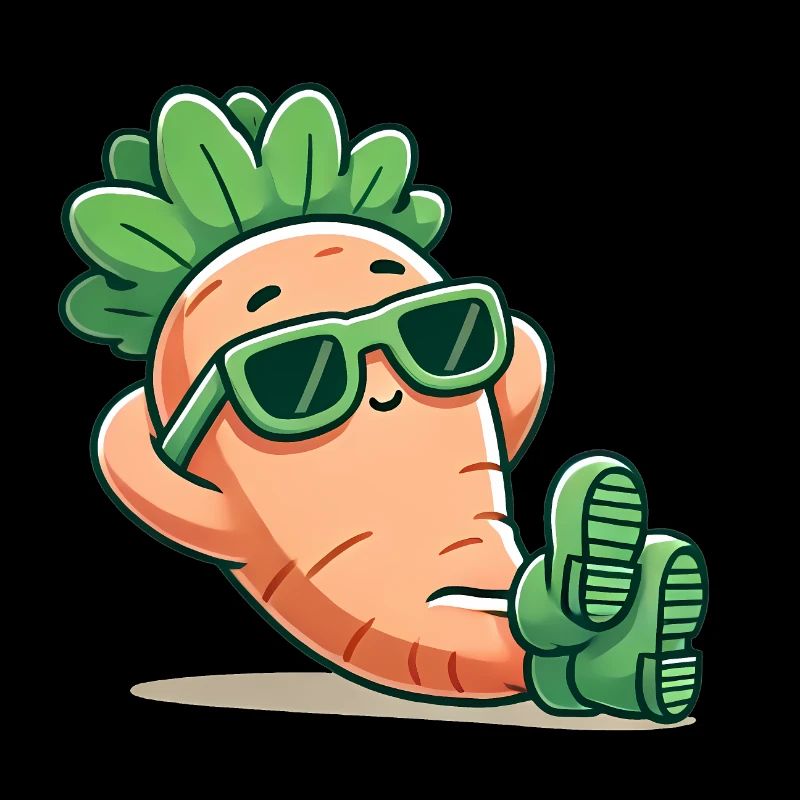 Cool Relaxing Carrot with Sunglasses