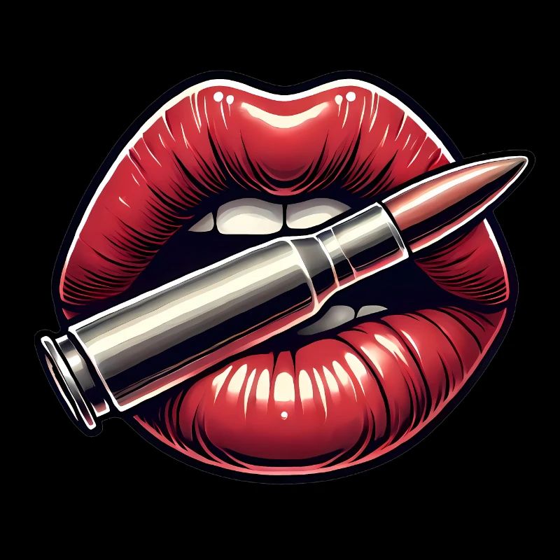 Kräftige Lippen mit Bullet-Grafikdesign