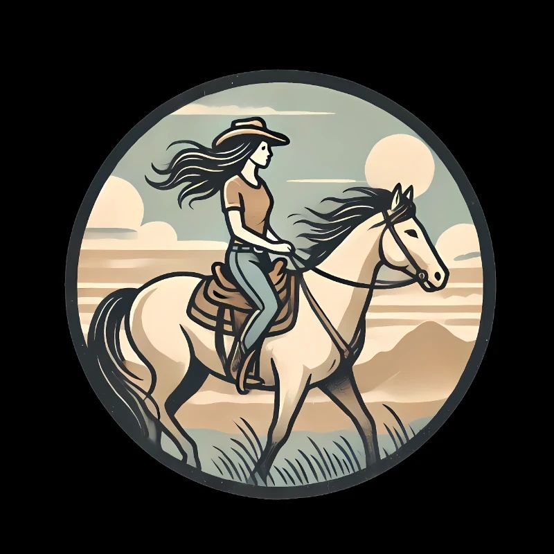 Badge graphique d’équitation vintage