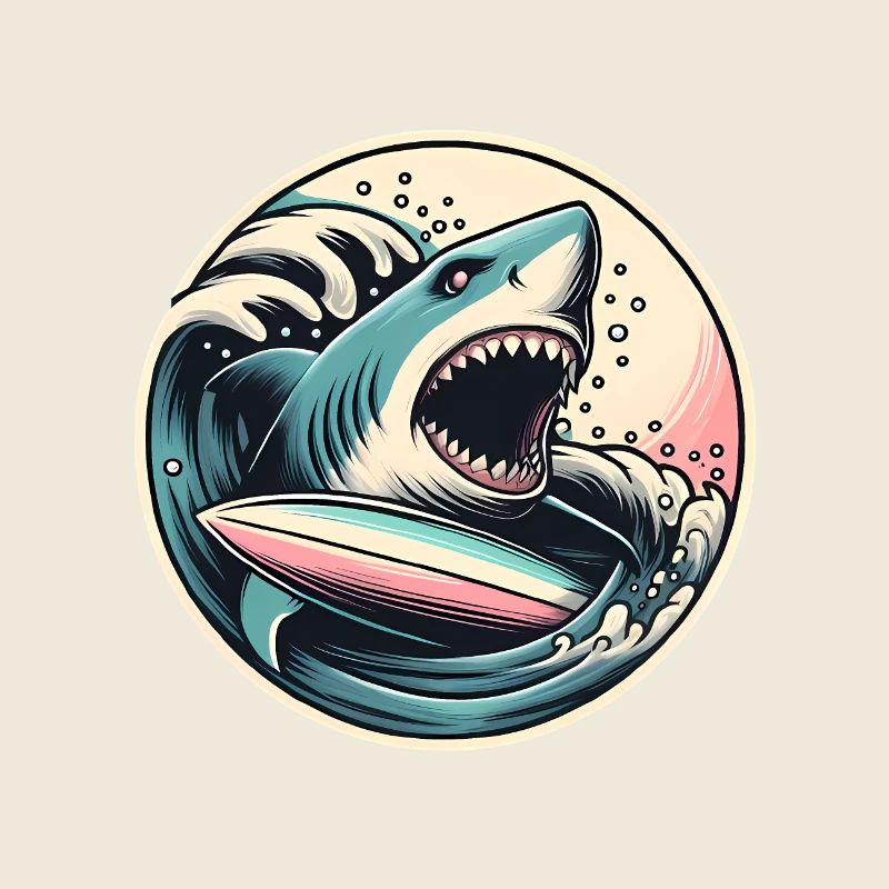 Fierce Shark Surf Graphic in Waves