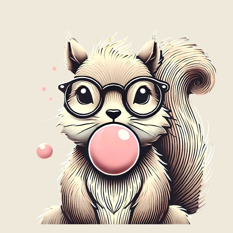 Cooles Eichhörnchen mit Kaugummi-Brille