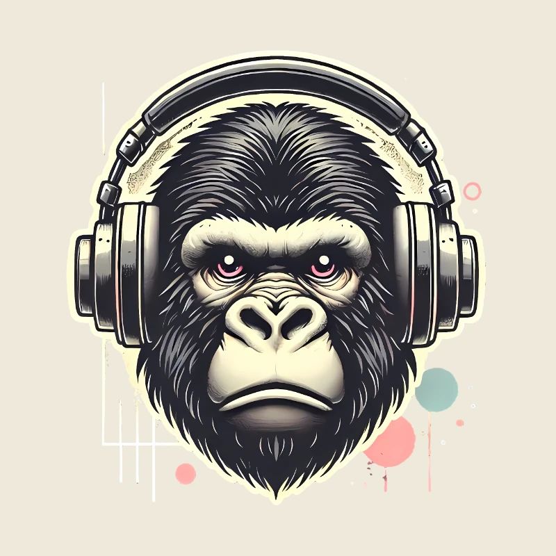 Gorille avec casque Splatter Art