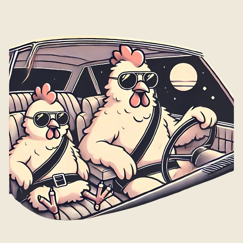 Cool poulets Road Trip Illustration